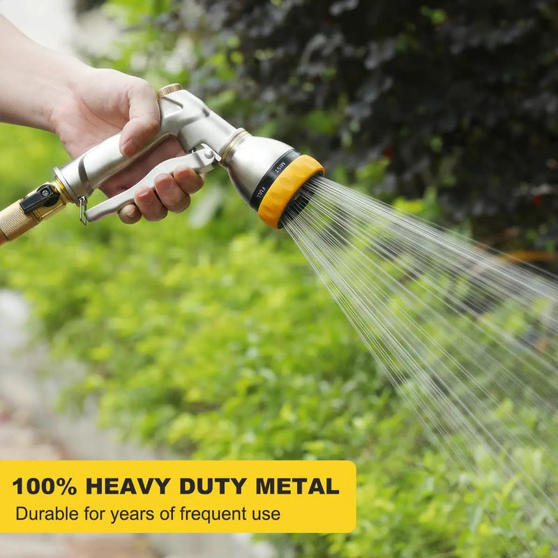 FANHAO Garden Hose Nozzle Sprayer, 100% Heavy Duty Metal Water Hose Sprayer with 7 Spray Patterns, High Pressure Spray Nozzle for Watering Plants & Lawns, Washing Cars & Pets by GreenHaven Gardens