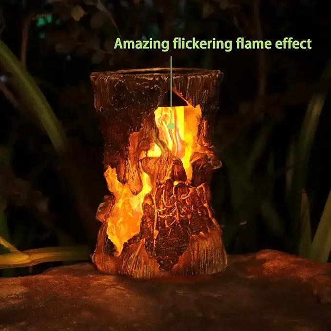 pearlstar Solar Lanterns Outdoor Tree Stump Fire Flame Light Halloween Decorative Solar Powered Lantern Waterproof Decor for Patio Garden Yard Pathway Lawn Deck,1PACK by GreenHaven Gardens