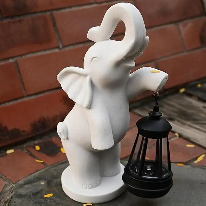 Solar Garden Statue 10 Inch Elephant Decor for Outside Yard Decoration Outdoor Unique Housewarming Gardening Birthday Gifts for Women Grandma by GreenHaven Gardens