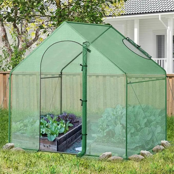71x40x66 Walk-in Mini Greenhouse Kit for Outdoors with Durable Greenhouse Plastic Cover, 4-Tier Small Green Houses for Outside Gardening & Plant Protection, Portable Indoor Green House by GreenHaven Gardens