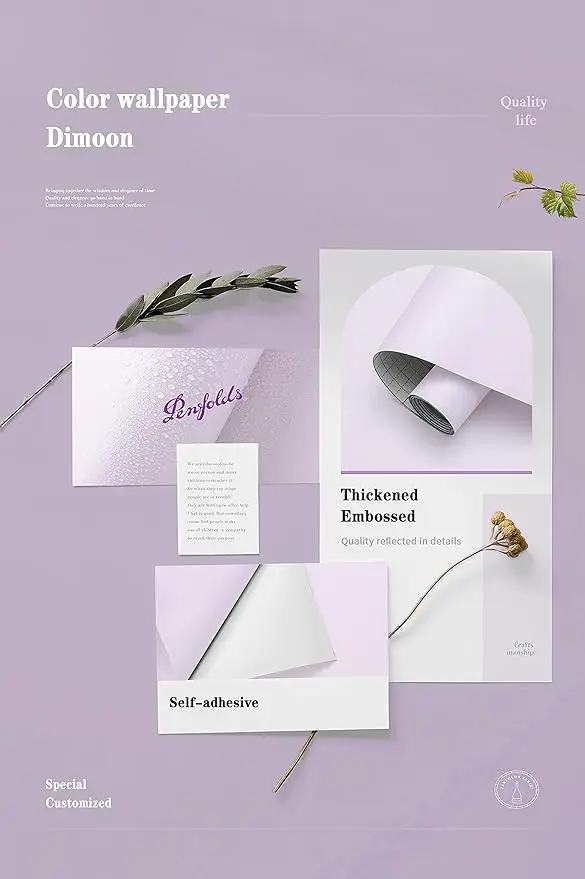 Dimoon 118''x17.7'' Purple Peel and Stick Wallpaper Contact Paper Modern Self Adhesive Wall Paper Removable Renter Friendly Textured Solid Color Shelf Cabinet Vinyl Roll (118''x17.7'',Light Purple) by GreenHaven Gardens