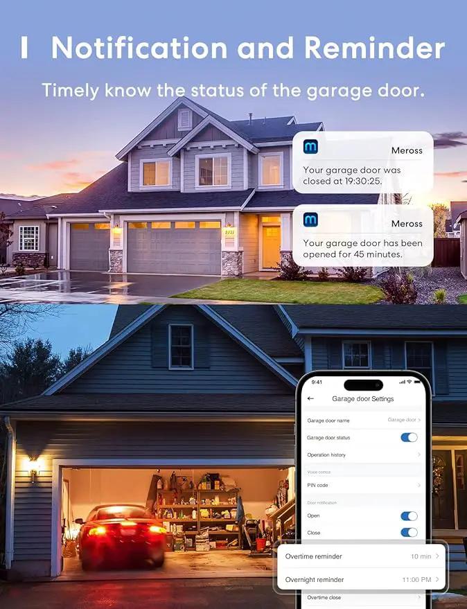 meross Smart Garage Door Opener Remote, APP Control, Compatible with Alexa and SmartThings, Multiple Notification Modes, No Hub Needed by GreenHaven Gardens