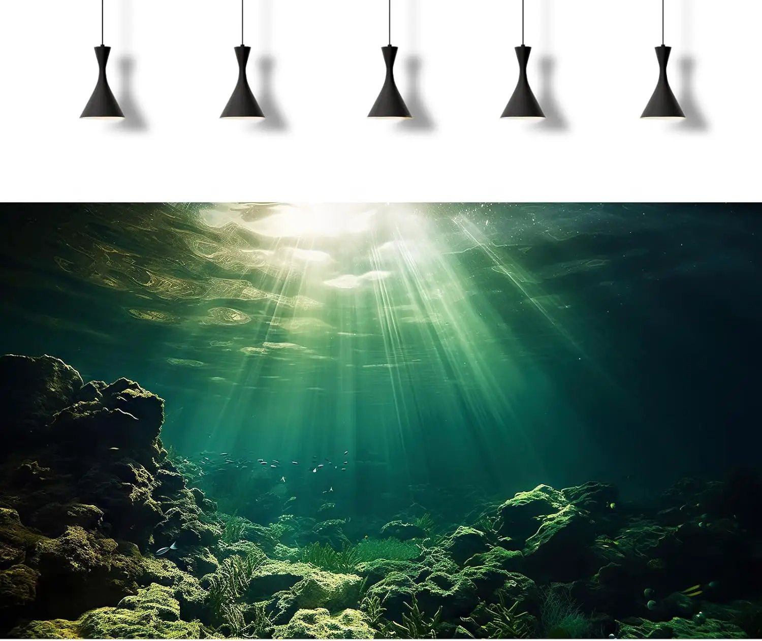 Under The Sea Aquarium Background Underwater Fish Tank Background Ocean Floor Rock Cave Sunray Terrarium Backgrounds Tropical Fish Ocean World Aquarium Reptile Tank Backgrounds 36x18in by GreenHaven Gardens