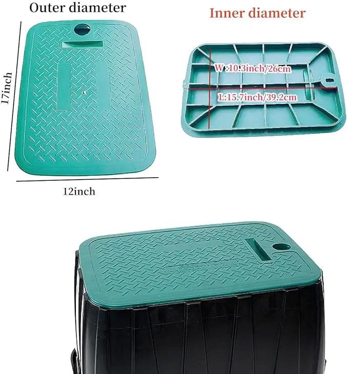 Outer diameter 17" x12" Rectangular Sprinkler Valve Box Cover Valve Box Cover Lid for Outdoor Sprinkler Irrigation Control Water System Lawn, Green by GreenHaven Gardens