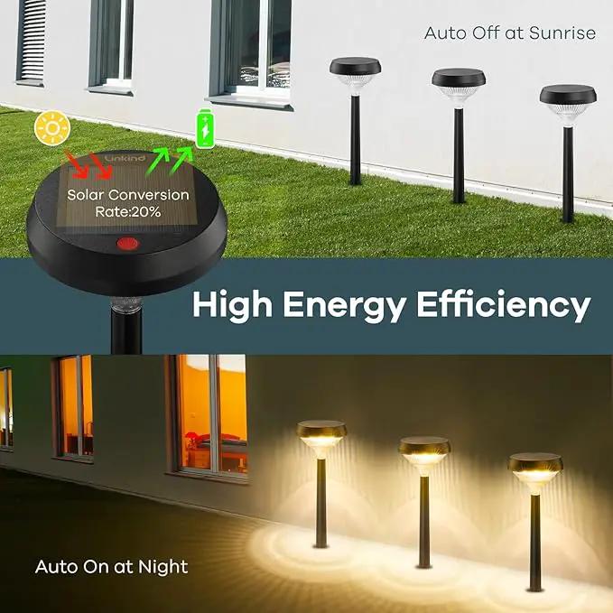 Linkind Solar Pathway Lights 4 Pack, Solar Lights Outdoor, Warm White Solar Path Lights Waterproof, Solar Lights for Walkway Yard Landscape Garden by GreenHaven Gardens