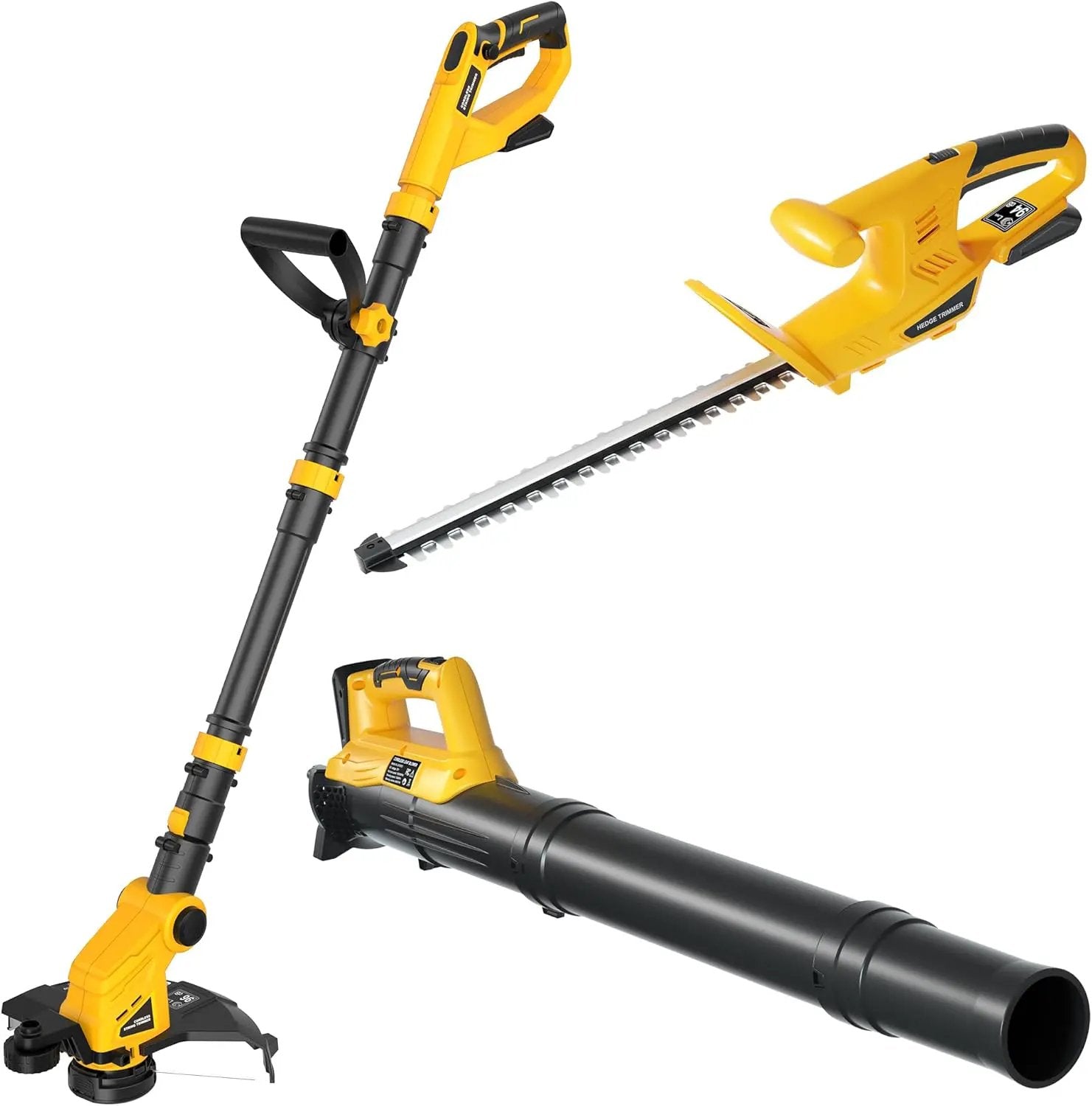 Cordless Hedge Trimmer+String Trimmer+Leaf Blower Combo Compatible with Dewalt 20v Max Battery(Tool Only), Cordless Weed Wacker & Shrub/Bush Trimmer & Electric Leaf Blowers for Lawn Care, Garden, Yard by GreenHaven Gardens