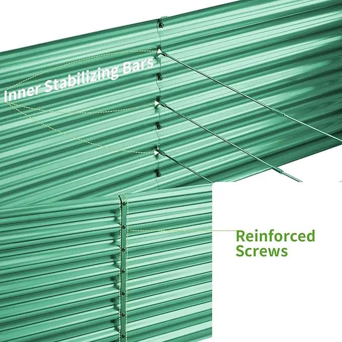 Land Guard 8×4×2 ft Galvanized Raised Garden Bed Kit, Galvanized Planter Raised Garden Boxes Outdoor, Oval Large Metal Raised Garden Beds for Vegetables(Green)… by GreenHaven Gardens