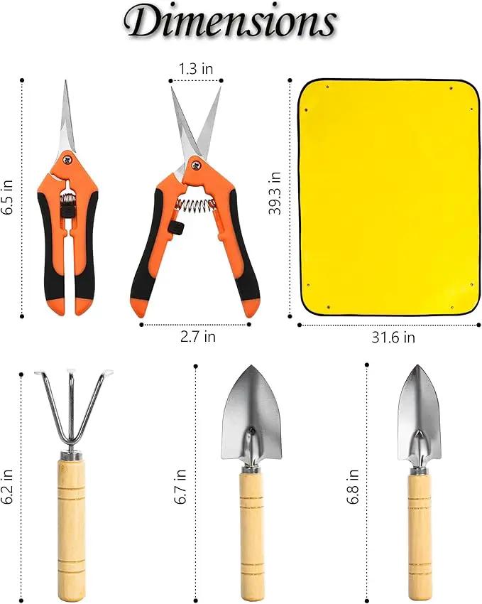 Plant Repotting Mat, 5Pcs Succulent Tools Mini Garden Small Gardening Tools Indoor, Pruning Shear Gardening Scissor, Hand kit for Bonsai, Cactus, Fairy, Houseplant Transplanting, Seedling by GreenHaven Gardens