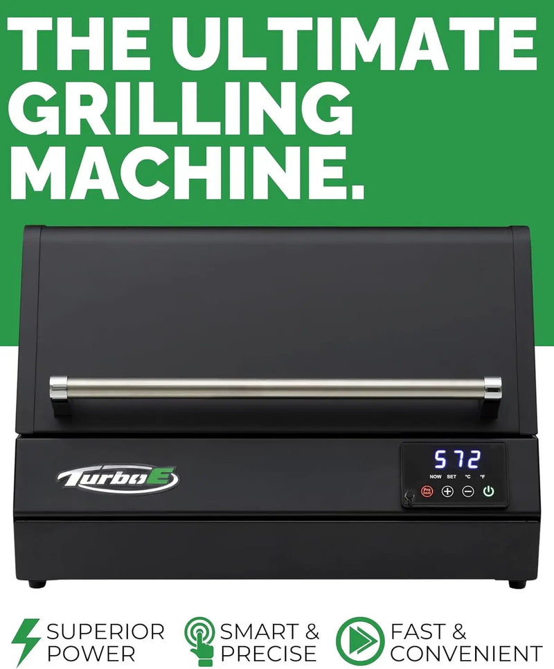 Turbo E Outdoor Electric Grill by PLUGNGRILL - High-Power 1700W Infrared Grill Technology - 24-Inch Smart BBQ Grill with Probe & Digital Display for Precise Cooking & Searing (Turbo E) by GreenHaven Gardens