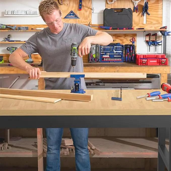 48" Adjustable Workbench,Heavy-Duty Work Table,3000 LBS Load Capacity Hardwood Workstation with Fixed feet,for Workshop, Garage by GreenHaven Gardens