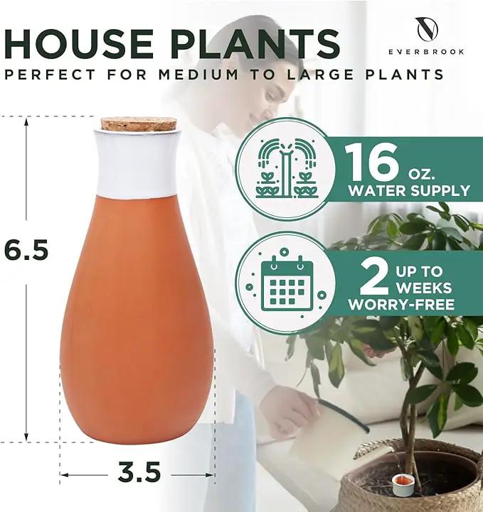 Plant Self Watering Globes - Terracotta Watering Spikes - Slow Release Olla Watering Pots - Drip Irrigiation Olla System by GreenHaven Gardens