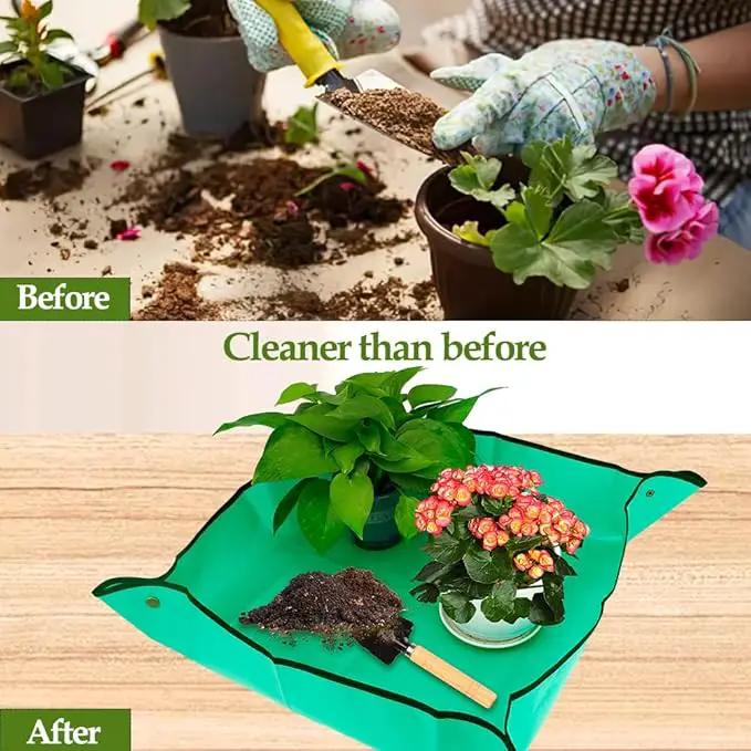 Repotting Mat,Potting Mat,Gardening Gifts,Gardening Tools,Indoor Plant Accessories,Plant Repotting Mat,Garden Tool Set,Gardening Supplies,Indoor Plant Tools,Gardening Gifts for Women(Green 26*26 in) by GreenHaven Gardens