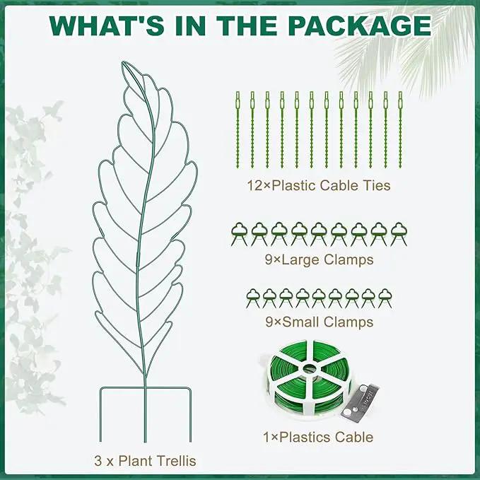 3 Pack Metal Garden Trellis for Climbing Plants,Green Metal Garden Trellis for Vines Plant Rose Vegetable Support,Large Decorative Outdoor Trellis by GreenHaven Gardens