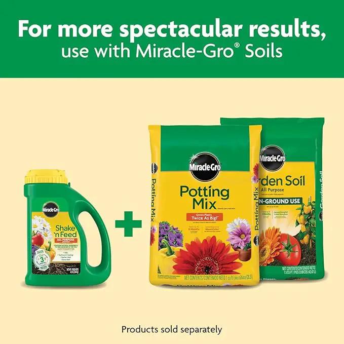 Miracle-Gro Shake 'N Feed All Purpose Plant Food, For In-Ground and Container Plants, Feeds for up to 3 Months, 4.5 lbs. by GreenHaven Gardens