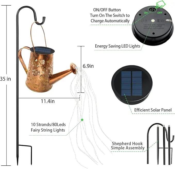 VOOKRY Solar Lights Outdoor Decoration, Large Hanging Metal Solar Watering Can Lights Waterproof Sunflower Garden Decor Yard Lights Outside for Porch Lawn Patio, Birthday Gifts for Women Mom Grandma by GreenHaven Gardens