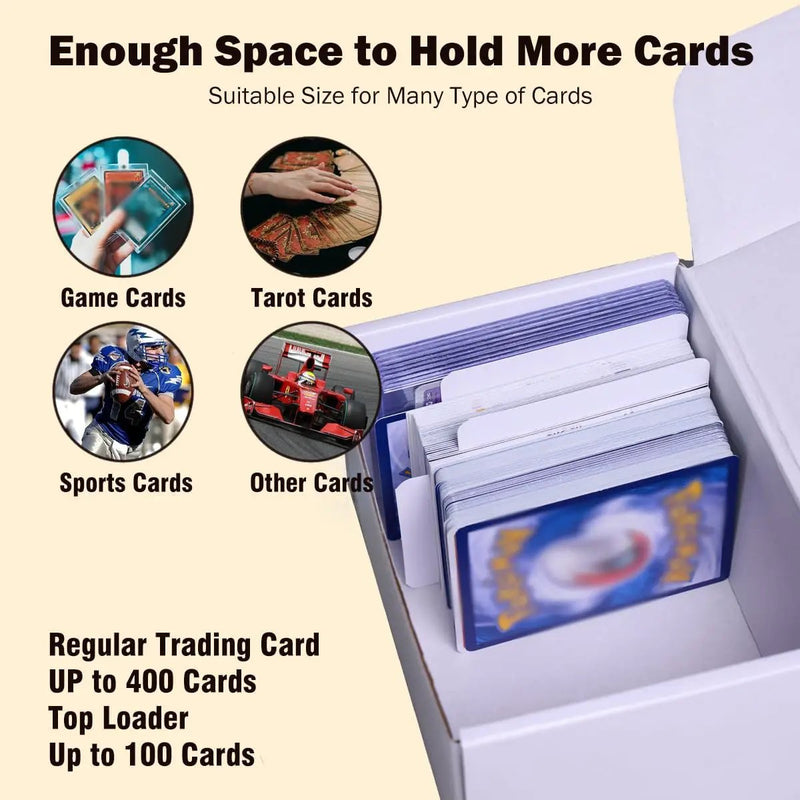 NUMINA 4 Pack 350 Small Card Storage Box, Heavy Duty Cardboard Game Card Organizer with Dividers for TCG, MTG, Sports & Trading Cards, Shipping Boxes for Collectors & Sellers by GreenHaven Gardens