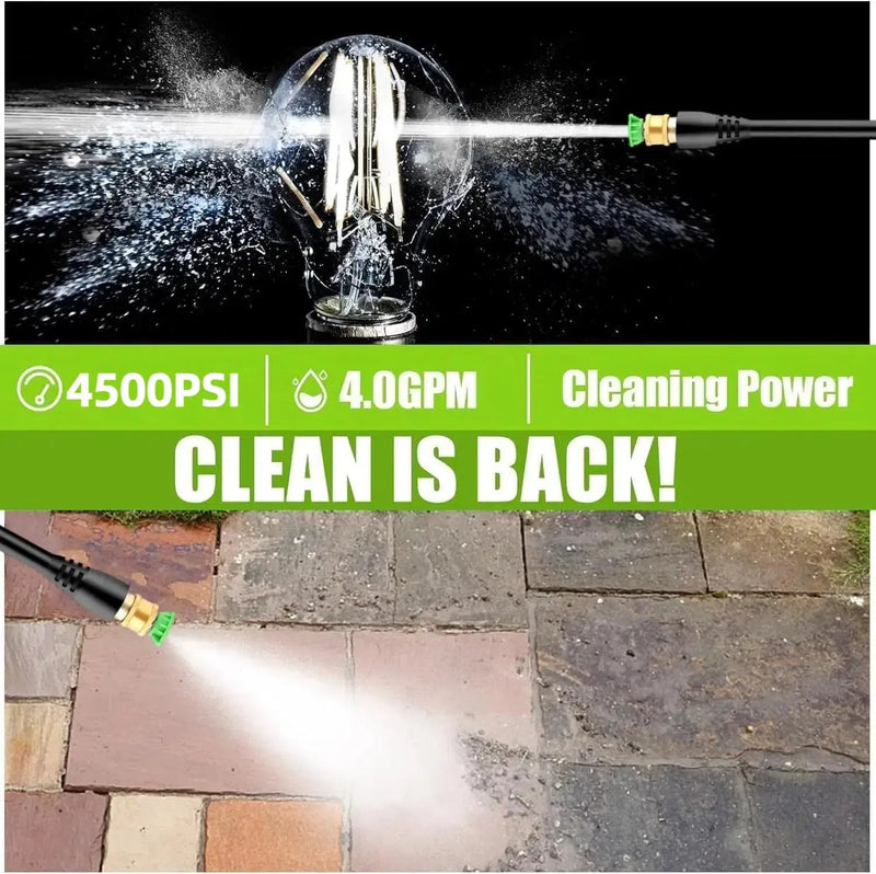 4800 PSI Pressure Cleaner- 4.0 GPM High Power Cleaner with 33FT Hose Reel, 4 Spray Tips and Soap Bottle for Car Washing, Fence Cleaning, Patio Maintenance（Upgraded） (Blue) by GreenHaven Gardens