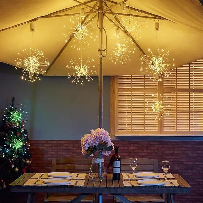 FOOING 6 Pack Firework Lights led Copper Wire Starbursts String Lights 8 Modes Battery Operated Fairy Lights with Remote,Decorative Hanging Lights for Party Patio Bedroom Christmas Decoration by GreenHaven Gardens