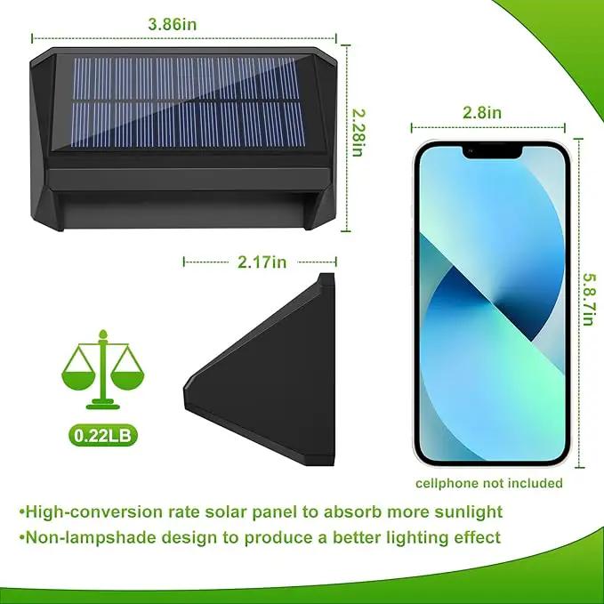 LANSOW Solar Fence Lights 10 Pack, Cool White, Warm White and White, Solar Deck Lights Outdoor Waterproof, Dusk to Dawn Solar Powered Lights Decor for Outside, Step, Yard, Patio, Wall, Stair(Black) by GreenHaven Gardens