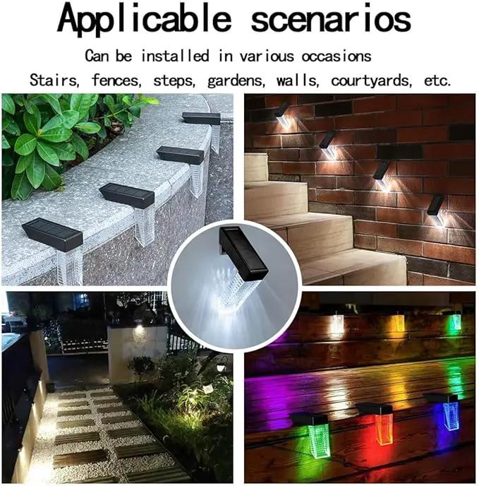 [4-Pack] Outdoor Solar Lights, Waterproof Induction Stair Step Lights, IP65 Waterproof, Automatically Light up at Dark, Suitable for Stairs, Garden Fences, Flower Bed Decorations and terraces by GreenHaven Gardens