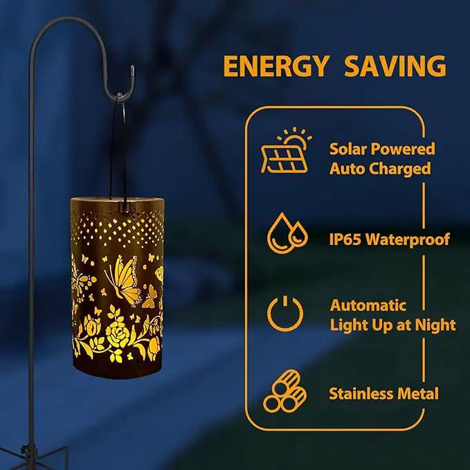 Butterfly Decorations Solar Lanterns for Outside, Gabroga Waterproof Hanging Solar Butter Fly Lights, Butterflies Gift for Women, Butterfly Outdoor Decor Lamp for Garden Patio Yard Table Pathway by GreenHaven Gardens