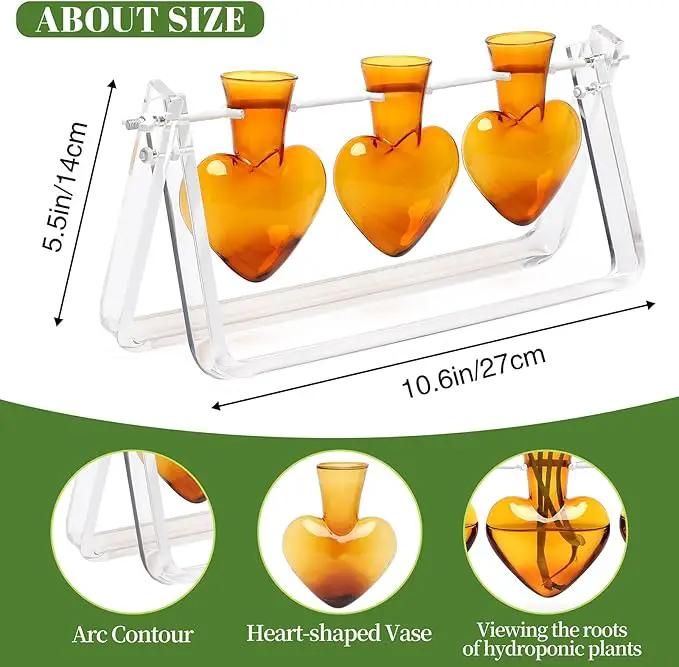 Plant Terrarium Propagation Stations with Wooden Stand Birthday Gifts for Women Plant Stand Indoor Office Home Decor by GreenHaven Gardens