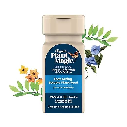Organic Plant Magic - Truly Organic™ Easy to Use Soluble Plant Food Shaker: All-Purpose Fertilizer Concentrate for All Flower Vegetable Herb Fruit Tree Indoor Garden & House Plants [One 3 oz Shaker] by GreenHaven Gardens