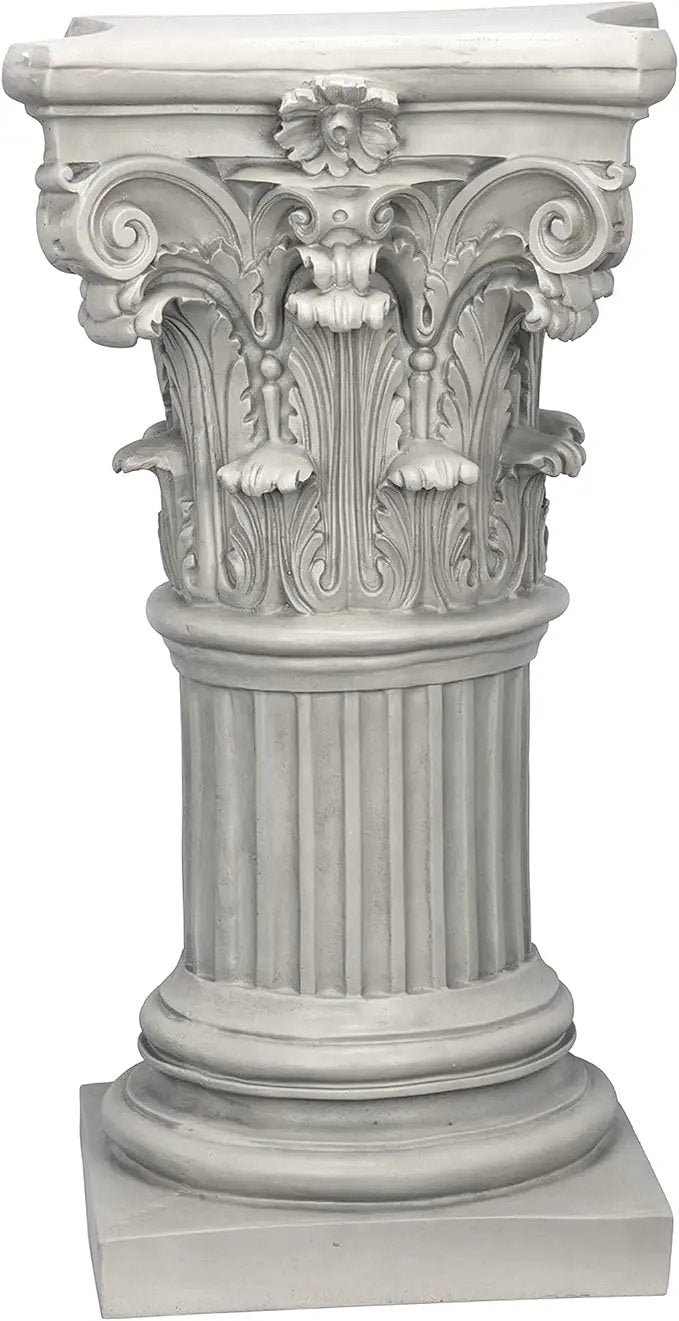Design Toscano Corinthian Pedestal Column Plant Stand, Medium 29 Inch Tall, Cast Stone Resin, Antique Stone Finish by GreenHaven Gardens