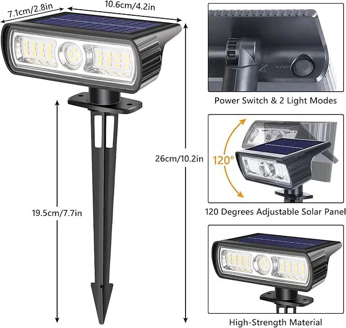 Toodour Solar Spot Lights Outdoor, 6 Pack Christmas Lights With 2 Modes, Waterproof Solar Powered Flood Landscape Lighting for Yard Garden Pathway Walkway Xmas Decor - Cool White by GreenHaven Gardens