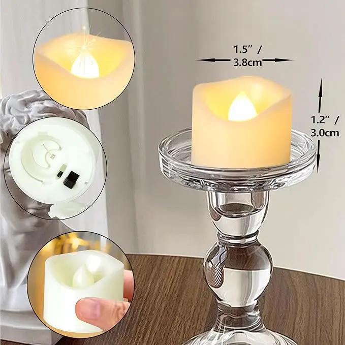 CANDLE CHOICE Battery Operated Flameless Tea Lights Bright Flickering LED Tealight Votive Candles for Wedding Party Table Centerpieces Halloween Christmas Decorations Batteries Incl Warm White 36 Pack by GreenHaven Gardens
