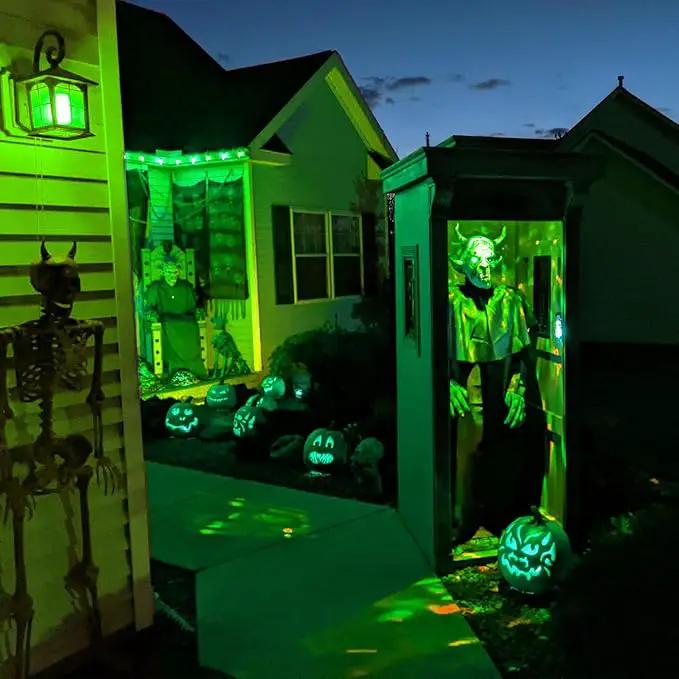 Hompavo 【Upgraded LED Flame Light Bulbs, 3 Modes Flickering Light Bulbs, E12 Chandelier Base Candle Fire Light Bulb for Halloween Christmas Party Porch Indoor & Outdoor Home Decoration, Green 6 Pack by GreenHaven Gardens