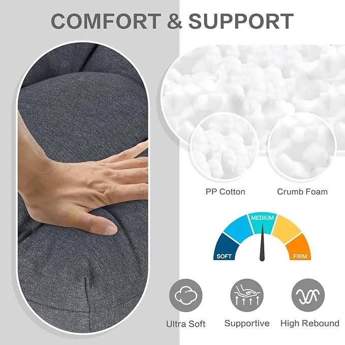 Aoodor 19" x 19" x 5" Tufted Outdoor Chair Cushions, Water Resistant & Fade Resistant Polyester Dining Chair Pads with 2 Straps for Patio Furniture, Set of 2 by GreenHaven Gardens