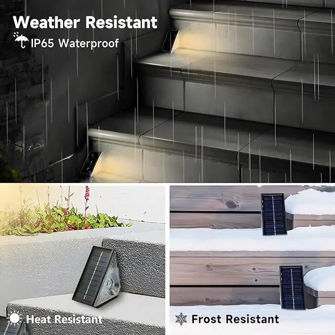 Solar Step Deck Lights Outdoor 16 Pack Solar Step Lights, Waterproof Warm White/7 RGB Color Glow Solar Stair Lights for Yard, Patio, Garden, Walkways, Front Door, Pathway, Driveway by GreenHaven Gardens