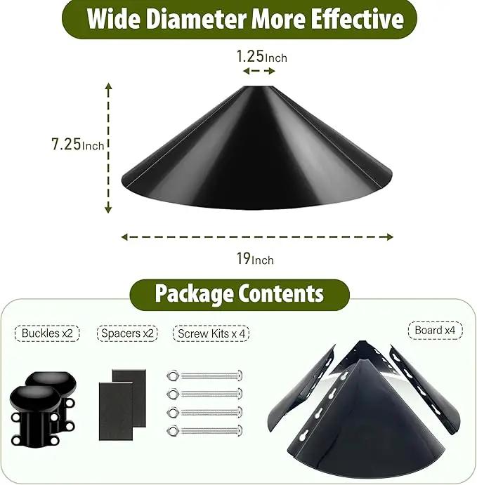 19-inch Squirrel Baffle, Squirrel-Proof for Bird Feeder Pole, Birdhouse Baffle for Shepherd's Hook in The Outdoors,Black(1 Pack) by GreenHaven Gardens