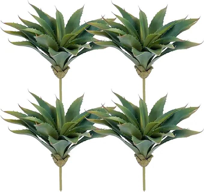 Veryhome Succulents Plants Artificial Aloe Plant, 12.5Inch Large Faux Succulents Unpotted, Premium Crafting DIY Greenery Decor for Indoor & Outdoor(4Pcs-Green) by GreenHaven Gardens