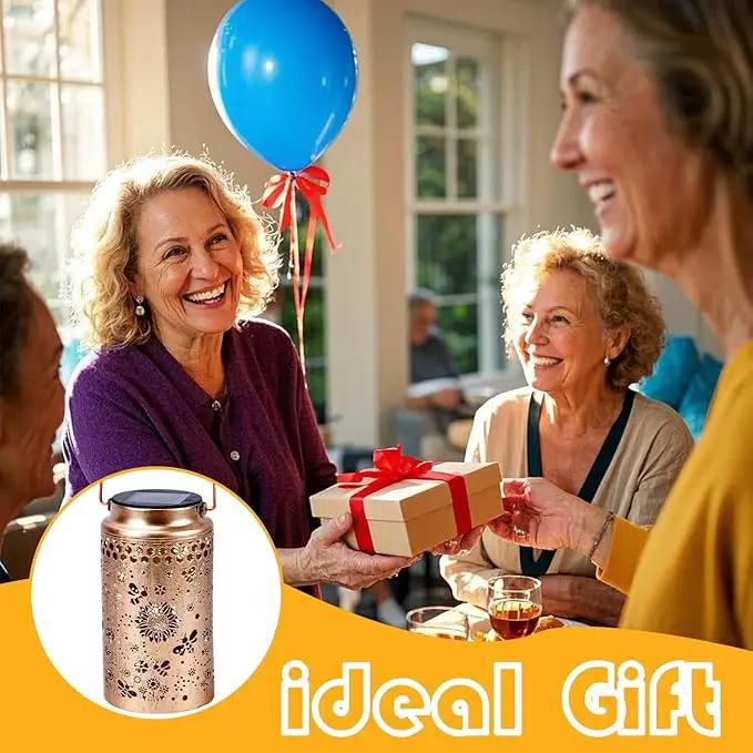 Bee Solar Lanterns Outdoor Waterproof, Metal Hanging Lights Decorations for Garden Yard Lawn Patio, Unique Bee Gifts for Women Mom Grandma Aunt Mother in Law Christmas by GreenHaven Gardens