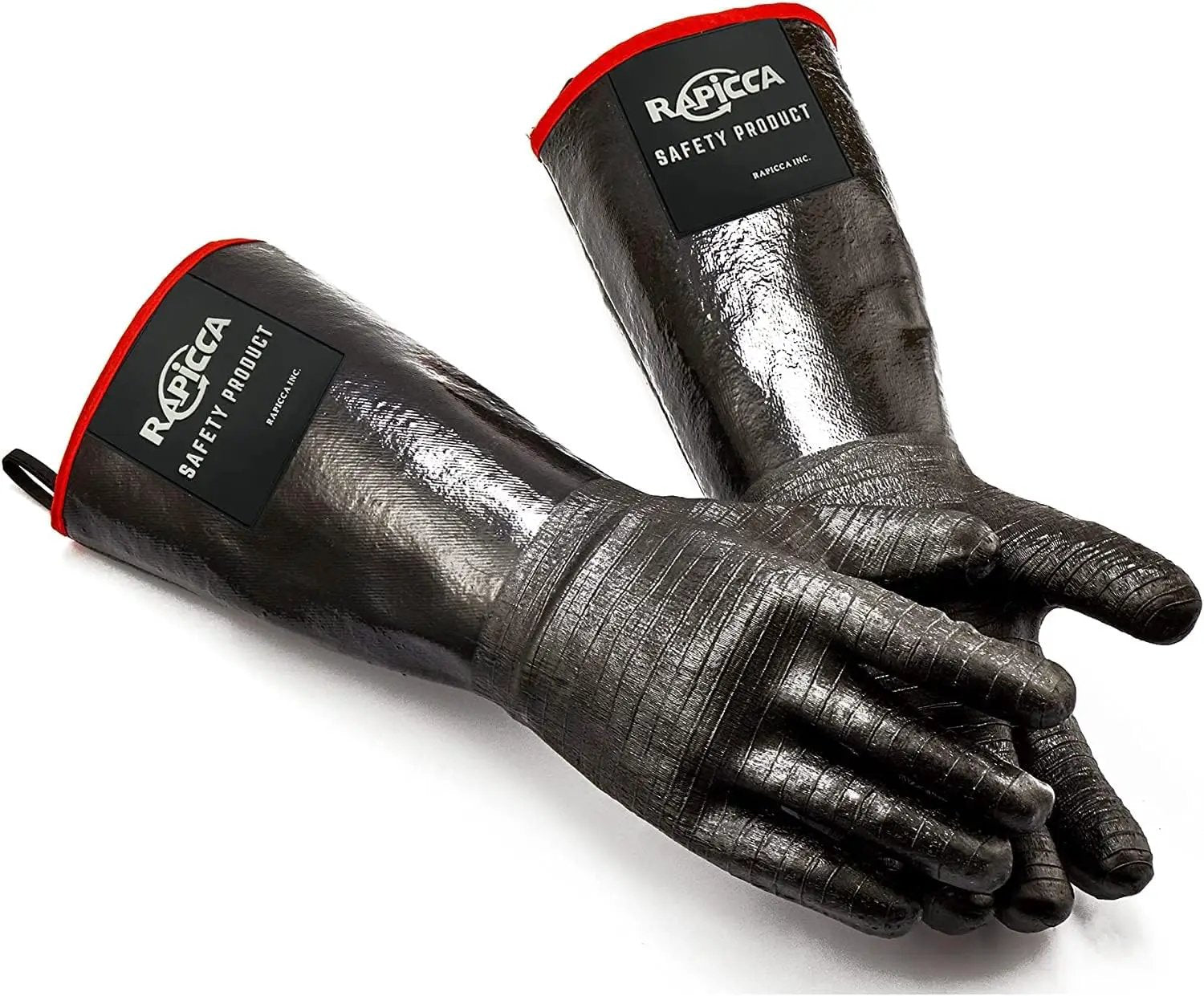 RAPICCA 700°F Heat Resistant BBQ Grill Gloves: Oil Resistant Waterproof for Smoking Grilling Cooking Barbecue Deep Frying Turkey Rotisserie Handling Hot Greacy Meat Stocking Stuffers - Long Sleeve by GreenHaven Gardens