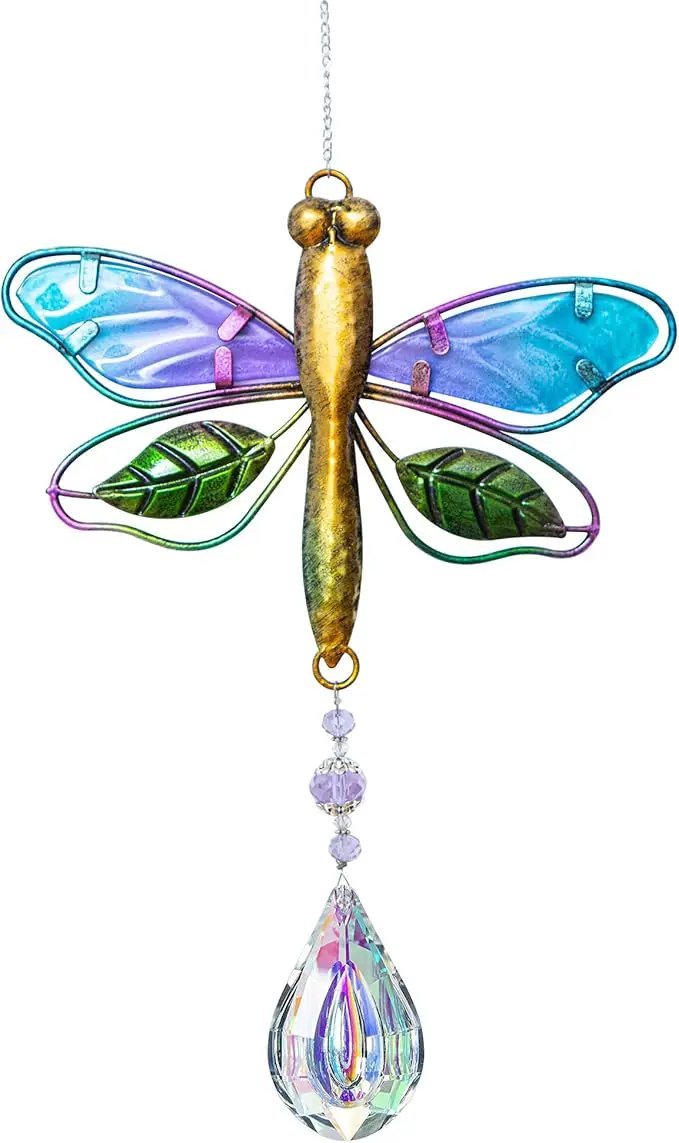 WEISIPU Crystal Suncatchers for Windows - Dragonfly Crystal Ball Prisms Hanging Crystals Ornament for Home Garden Office Wedding Christmas Decoration-Dragonfly by GreenHaven Gardens