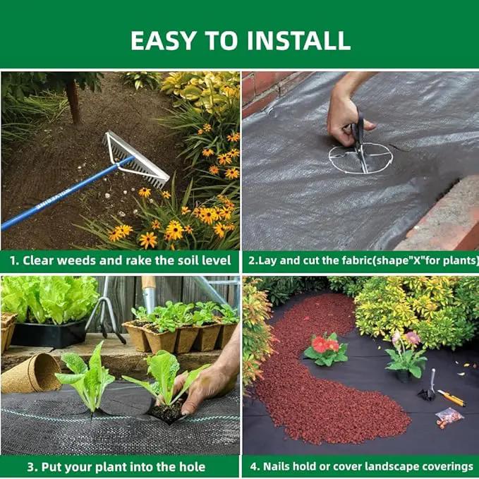 6FT X 180 FT Weed Barrier Landscape Fabric Heavy Duty,3.2 OZ Premium Garden Weed Blocker Fabric for Weed Control, Plastic Ground Cover with Woven Weed Cloth,Durable Landscaping Fabric by GreenHaven Gardens