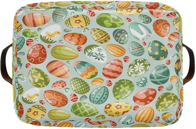 Easter Egg Rectangular Storage Basket Organizer Bin Shelf Baskets For Clothes Gifts For Home Office Dorm by GreenHaven Gardens