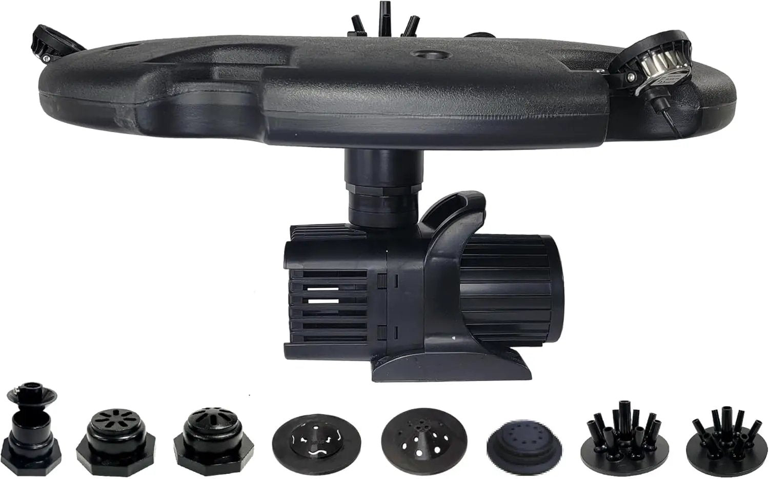 HALF OFF PONDS Floating Fountain – 1.2 HP Pond Aerator, 200' Cord – 10,000 GPH Water Pump – 11 Spray Patterns - Energy-Efficient – White LED Lights - for Large Ponds, Lakes & Water Gardens by GreenHaven Gardens