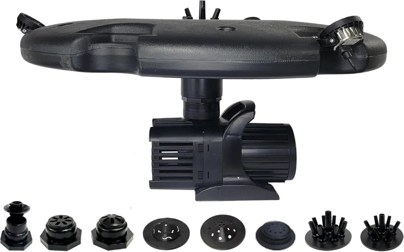 HALF OFF PONDS Floating Fountain – 1.5 HP Pond Aerator with 200' Cord – 12,500 GPH Water Pump –11 Spray Patterns - Energy-Efficient - White LED Lights - for Large Ponds, Lakes & Water Gardens by GreenHaven Gardens
