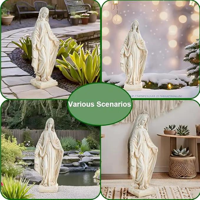 Virgin Mary Statue, Outdoor Garden Religious Decorations, Outdoor Mother Mary Statue, Garden Sculptures & Statues for Home Yard Patio Lawn Deck Hallway by GreenHaven Gardens