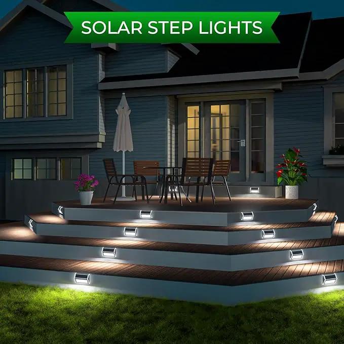 JSOT Solar Step Deck Lights for Outside Decorative - 10Pack Solar Stairs Lights Outdoor Waterproof for Yard Garden Landscape Pool Fence Step Wall 9 LED Beads Lighting by GreenHaven Gardens