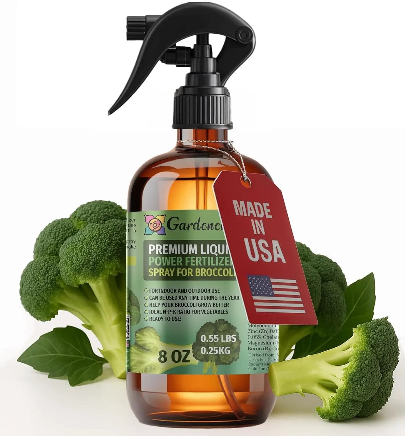 Liquid Power Broccoli Fertilizer Spray – Ready-to-Use Liquid Plant Food Mist for Broccoli – Premixed, Easy Application – Fast-Acting Formula for Growth, Roots & Yield – Indoor & Outdoor Use – 8 oz by GreenHaven Gardens
