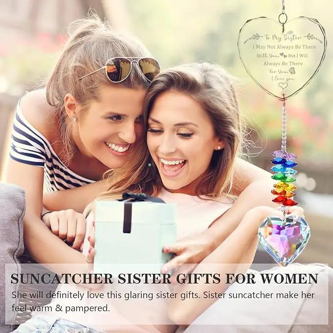 Sister Gifts, Sister Birthday Gifts, Crystal Suncatcher Gifts for Sister, Sisters Gifts from Sister, Unique Gifts for Sister, Window Hangings Home Decoration by GreenHaven Gardens