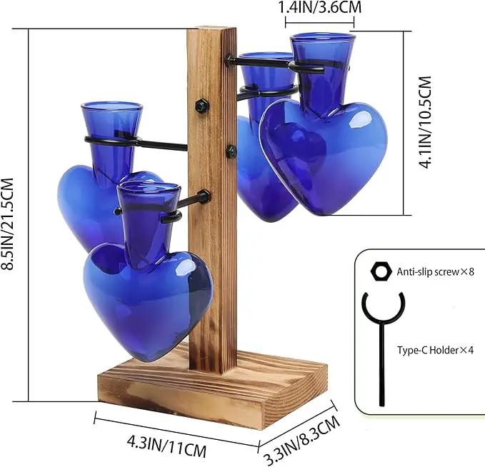 Plants Propagation Stations Plant Terrarium Kit Glass Planters for Indoor Plants House Plant Accessories Gift for Women - 4 Love Bulb Vase by GreenHaven Gardens