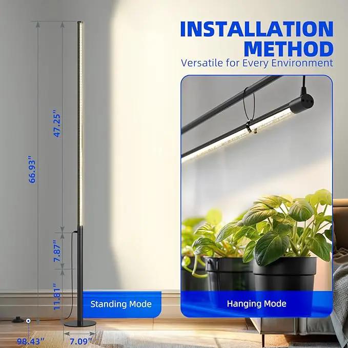 Barrina T10 Pro Standing Grow Light with Timer, 42W, 169 LEDs, Full Spectrum Vertical Grow Light for Indoor, Wide Coverage, 4FT to 5.6FT Height with Foot Switch, Ideal for Flowering and Tall Plants by GreenHaven Gardens