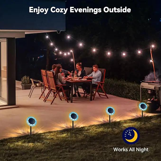 Outdoor Solar Lights, 2 Pack Led Solar Sunflower Lights, Stake/Wall 2-in-1 Waterproof Solar Garden Lights for Yard, Landscape, Fence, Patio, Driveway, Pathway, Backyard Decoration (Warm White) by GreenHaven Gardens