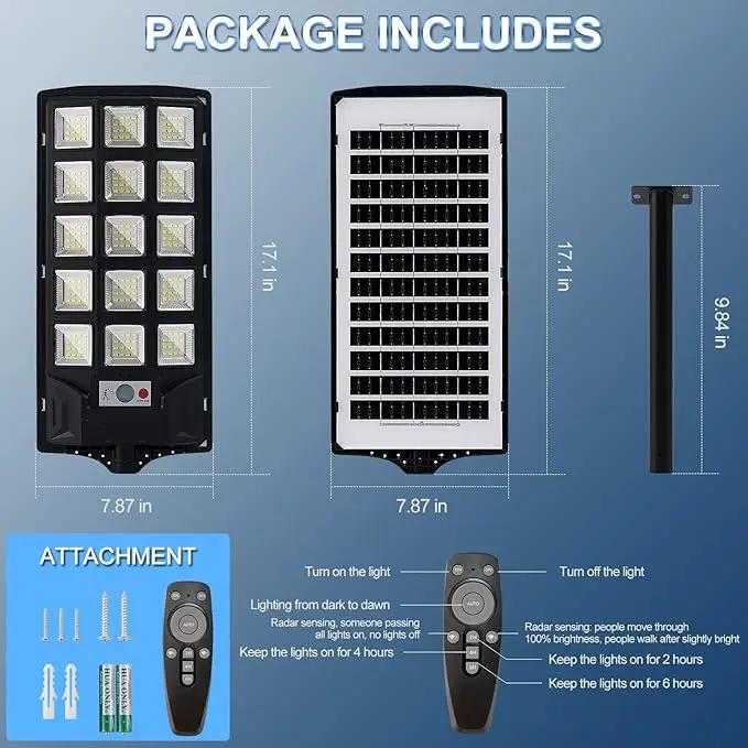 Solar Lights Outdoor,IP66 Waterproof Solar Street Lights with Motion Sensor & Remote,6500K Dusk to Dawn Street Lamps for Parking Lot/Yard/Garden(2 Pack) by GreenHaven Gardens